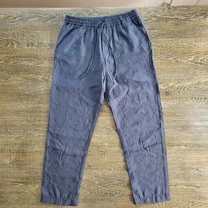 Zara Modal Blend Drawstring Jogger Pants Blue Grey Relaxed Tapered Small